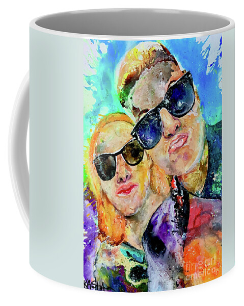 People Portrait Coffee Mug featuring the painting Happy Anniversary by Kasha Ritter