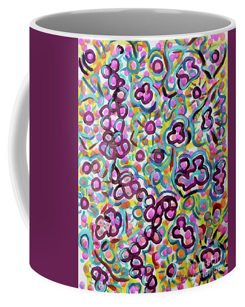 Colorful Coffee Mug featuring the painting Happy by Catherine Gruetzke-Blais