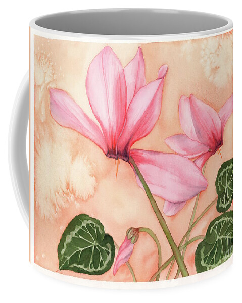 Cyclamen Coffee Mug featuring the painting Happy Dance by Hilda Wagner