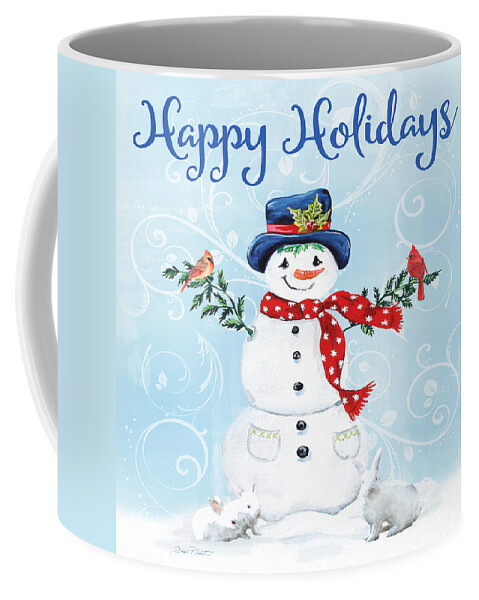 Christmas Coffee Mug featuring the painting Happy Holidays-JP3532 by Jean Plout