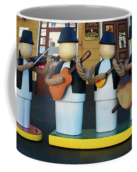 Musicians Coffee Mug featuring the digital art Happy Musicians by Jasna Dragun