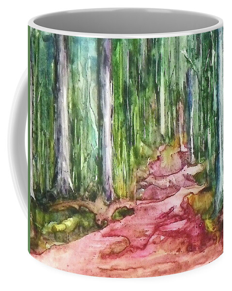 Wood Coffee Mug featuring the painting Happy Trail by Anna Ruzsan