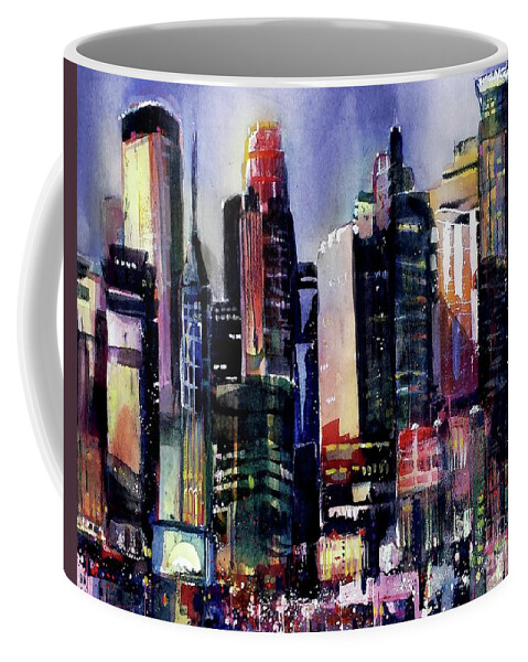 City Life Coffee Mug featuring the painting HappyApolis by Lucy Lemay