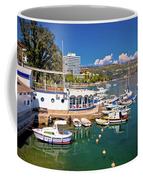 Volosko Coffee Mug featuring the photograph Harbor and waterfront of Opatija view by Brch Photography