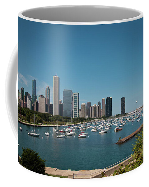 American Cities Coffee Mug featuring the photograph Harbor Parking in Chicago by David Levin