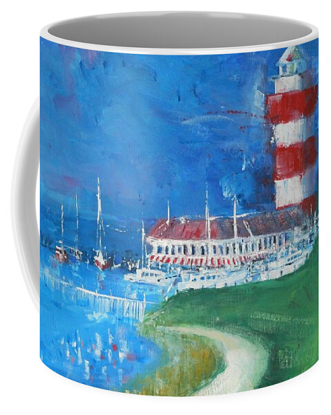 Harbour Town Coffee Mug featuring the painting Harbour Town 18 by Dan Campbell