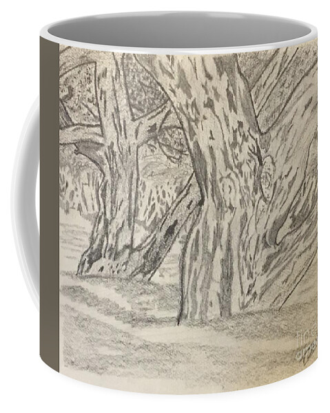 Landscape Coffee Mug featuring the drawing Hardwoods by Thomas Janos