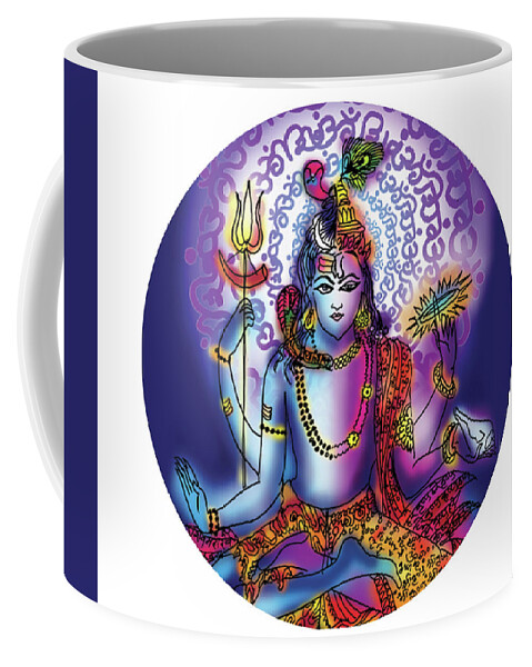Shiva Coffee Mug featuring the painting Hari Hara Krishna Vishnu by Guruji Aruneshvar Paris Art Curator Katrin Suter