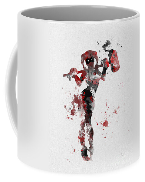 Harley Quinn Coffee Mug featuring the mixed media Harley Quinn by My Inspiration