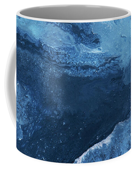 Abstract Coffee Mug featuring the mixed media Harmonious Blues- Art by Linda Woods by Linda Woods