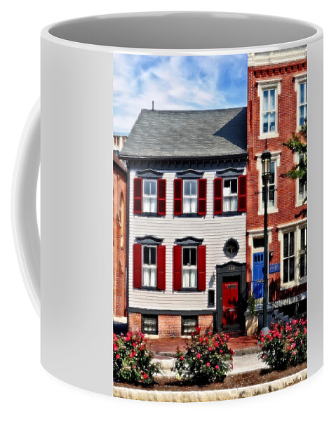 State Street Coffee Mug featuring the photograph Harrisburg PA - Roses on State Street by Susan Savad