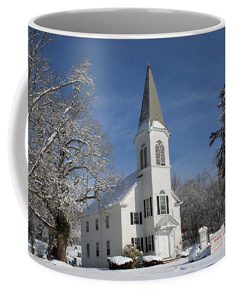 Hauppauge Coffee Mug featuring the photograph Hauppauge United Methodist Church by Steven Spak