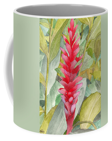 Floral Coffee Mug featuring the painting Hawaiian Beauty by Ken Powers