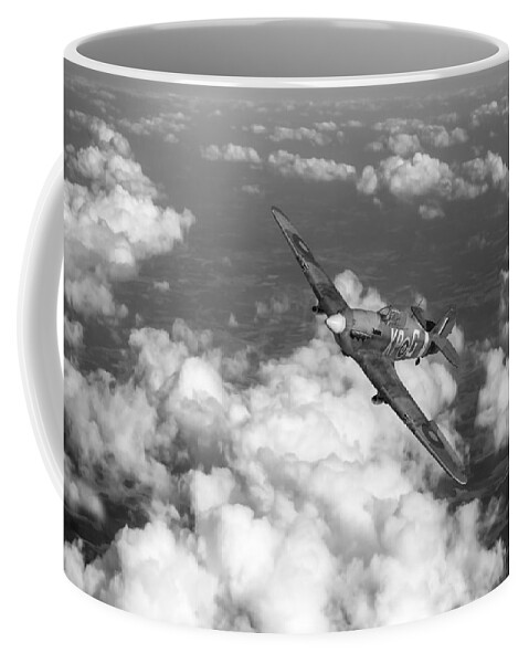 Hawker Hurricane Coffee Mug featuring the photograph Hawker Hurricane IIB of 174 Squadron BW version by Gary Eason