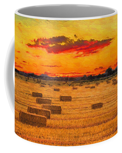 Hay Fields Coffee Mug featuring the photograph Hay Fields by Greg Norrell