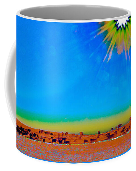 Cattle Coffee Mug featuring the photograph Hay Meadow to Water by Amanda Smith