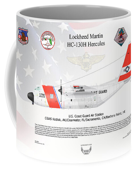 Lockheed Coffee Mug featuring the digital art HC-130H Hercules by Arthur Eggers