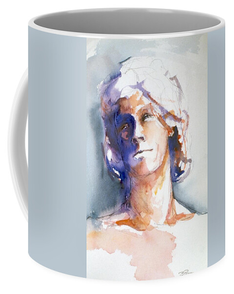 Headshot Coffee Mug featuring the painting Head study 1 by Barbara Pease
