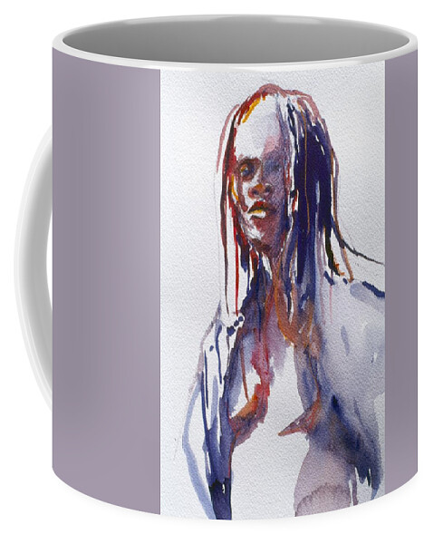 Close-up Coffee Mug featuring the painting Head Study 3 by Barbara Pease