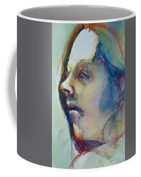 Headshot Coffee Mug featuring the painting Head Study 7 by Barbara Pease