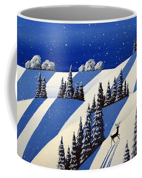Art Coffee Mug featuring the painting Heading North - modern winter landscape by Debbie Criswell