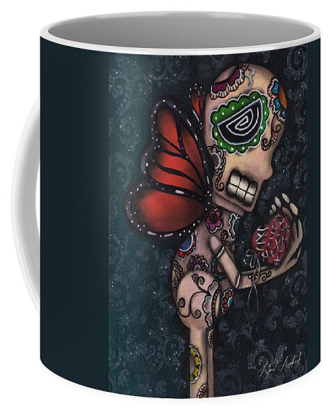 Butterfly Coffee Mug featuring the painting Healing by Abril Andrade