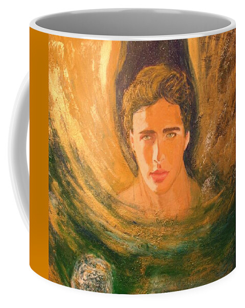 Alma Yamazaki Coffee Mug featuring the painting Healing With The Golden Light by Alma Yamazaki