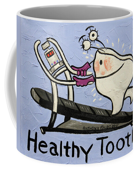 Healthy Tooth Coffee Mug featuring the painting Healthy Tooth by Anthony Falbo