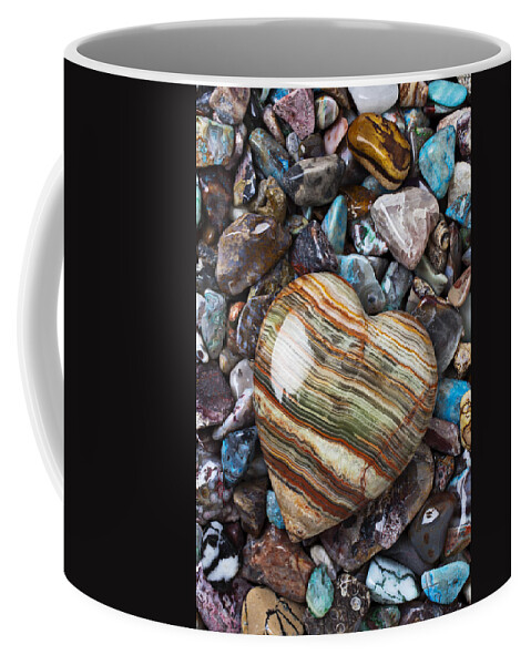 Stone Coffee Mug featuring the photograph Heart Stone by Garry Gay