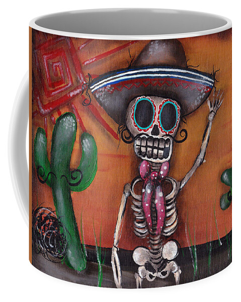 Day Of The Dead Coffee Mug featuring the painting Heat Wave by Abril Andrade