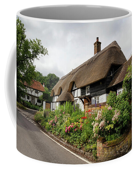 England Coffee Mug featuring the photograph Heather cottage by Shirley Mitchell