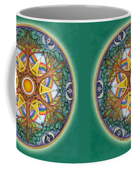 Mandala Coffee Mug featuring the painting Heaven and Earth Mandala by Jo Thomas Blaine