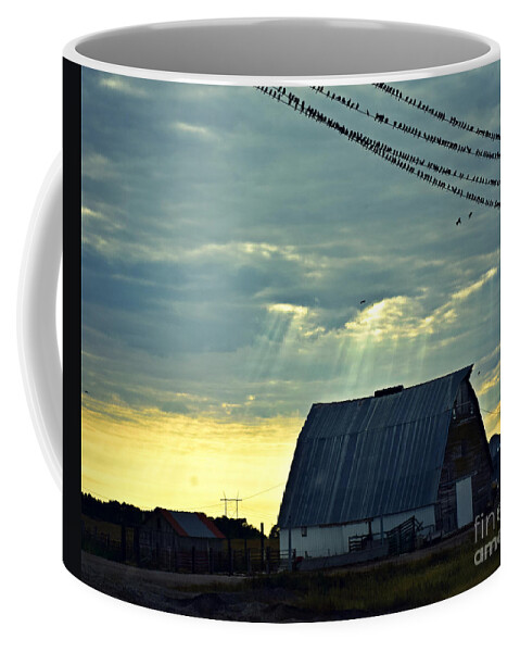 Heavenly Barn Light Coffee Mug featuring the photograph Heavenly Barn Light by Kathy M Krause