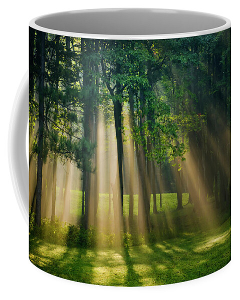Sunrise Coffee Mug featuring the photograph Heavenly Light Sunrise by Christina Rollo