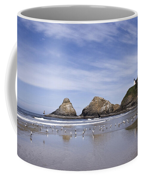 Landscape Coffee Mug featuring the photograph Heceta Head Lighthouse 1 by Lee Santa
