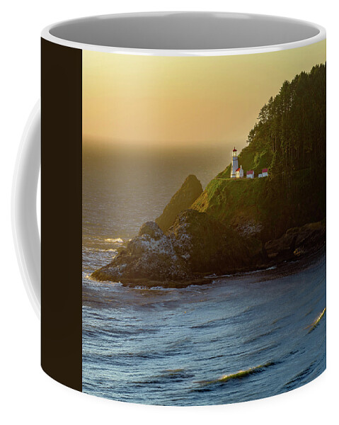 Coastline Coffee Mug featuring the photograph Heceta Head Lighthouse at Sunset by John Hight