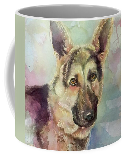Dog Coffee Mug featuring the painting Heidi by Genie Morgan