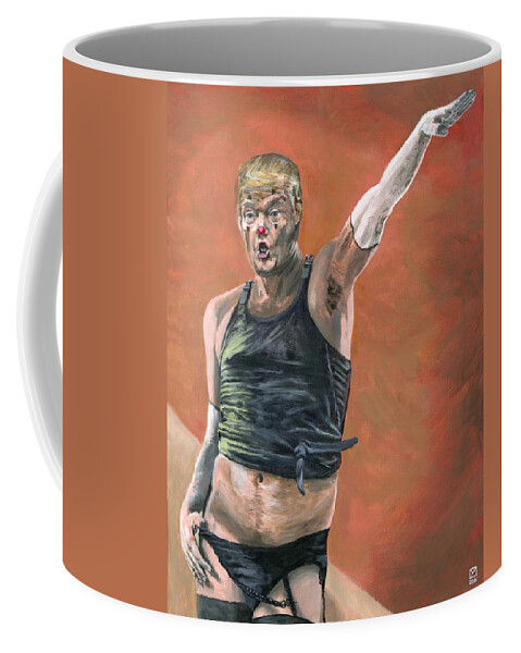 Clown Coffee Mug featuring the painting Heil Trumpf by Matthew Mezo