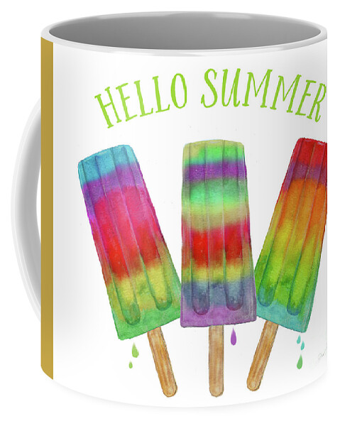 Popsicle Coffee Mug featuring the painting Hello Summer by Jean Plout