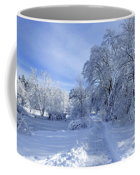 Winter Coffee Mug featuring the photograph Hello Winter by Lyuba Filatova
