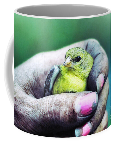 Goldfinch Coffee Mug featuring the photograph Helping Hand by Tina LeCour