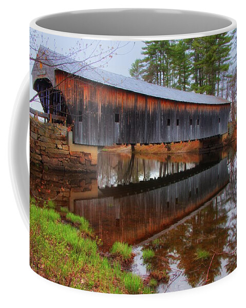 Branches Coffee Mug featuring the photograph Hemlock Covered Bridge Fryeburg Maine by Elizabeth Dow