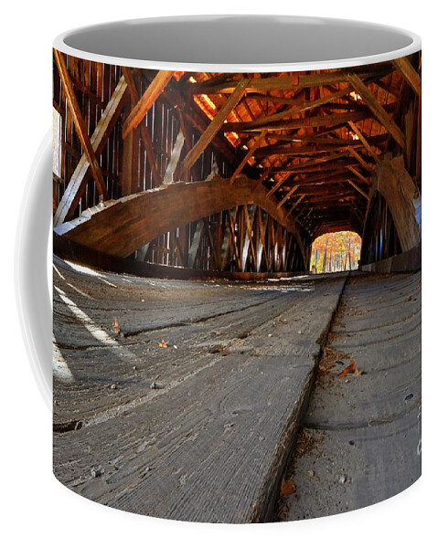 Hemlock Covered Bridge Coffee Mug featuring the photograph Hemlock Covered Bridge Low View by Steve Brown
