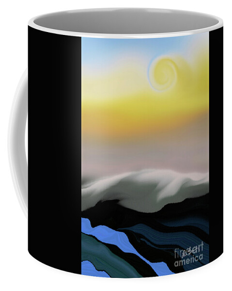 Here Comes The Sun Coffee Mug featuring the digital art Here Comes The Sun by Leo Symon