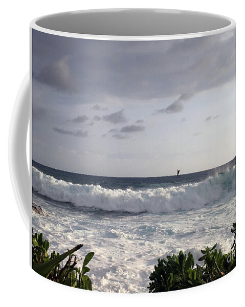 Seascapes Coffee Mug featuring the photograph Here it Comes by Karen Nicholson