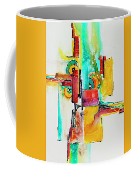 Abstract Coffee Mug featuring the painting Heritage by Gary DeBroekert