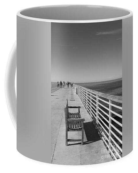 Pier Coffee Mug featuring the photograph Hermosa Beach Seat by Ana V Ramirez