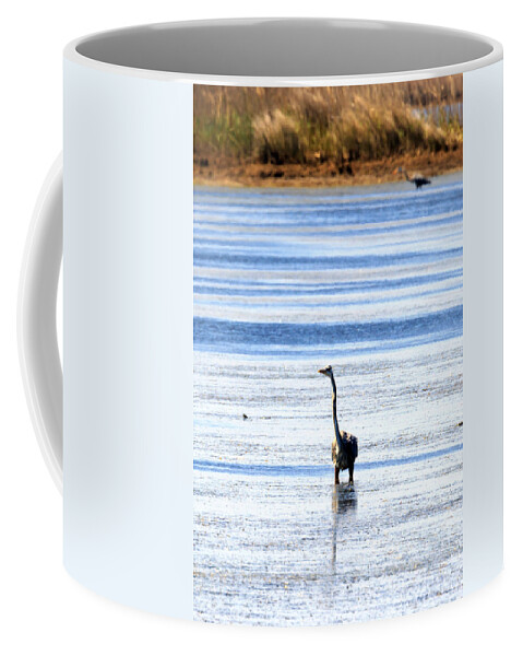 Heron Coffee Mug featuring the photograph Heron in the Water by Travis Rogers