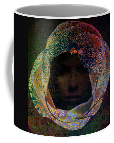 Face Coffee Mug featuring the digital art Hidden by Barbara Berney