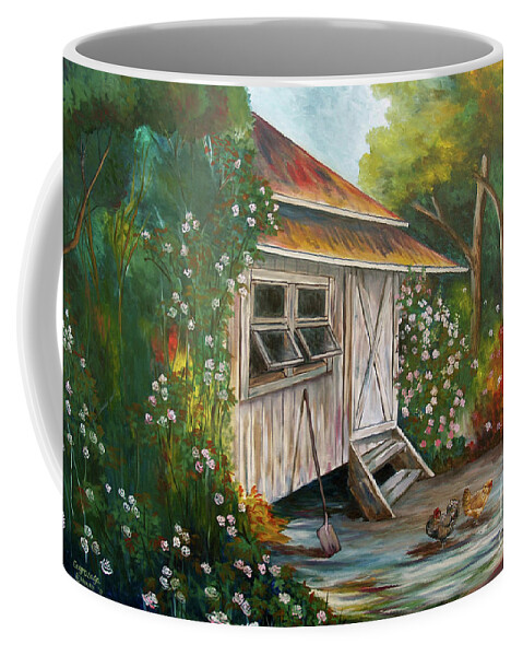 Plantation House Coffee Mug featuring the painting Hidden Garden by Larry Geyrozaga